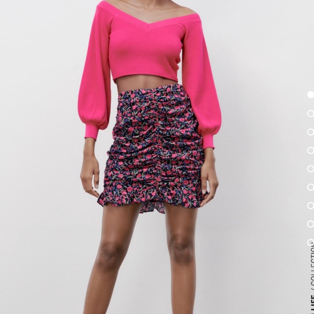NWT Floral draped mini skirt — Zara